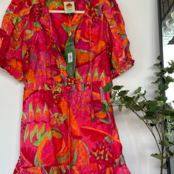 New with Tags!! Farm Rio Dresses Farm Rio Fruit Brush Mini Dress - Picture 3 of 3